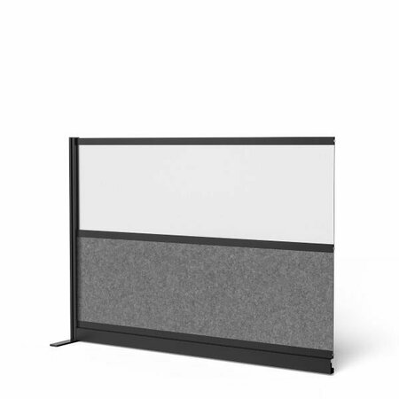 LUXOR Modular Wall Room Divider System - Black Frame - 70in. x 48in. Add-On Wall - Wide Paneling MW-7048-XWCGWB